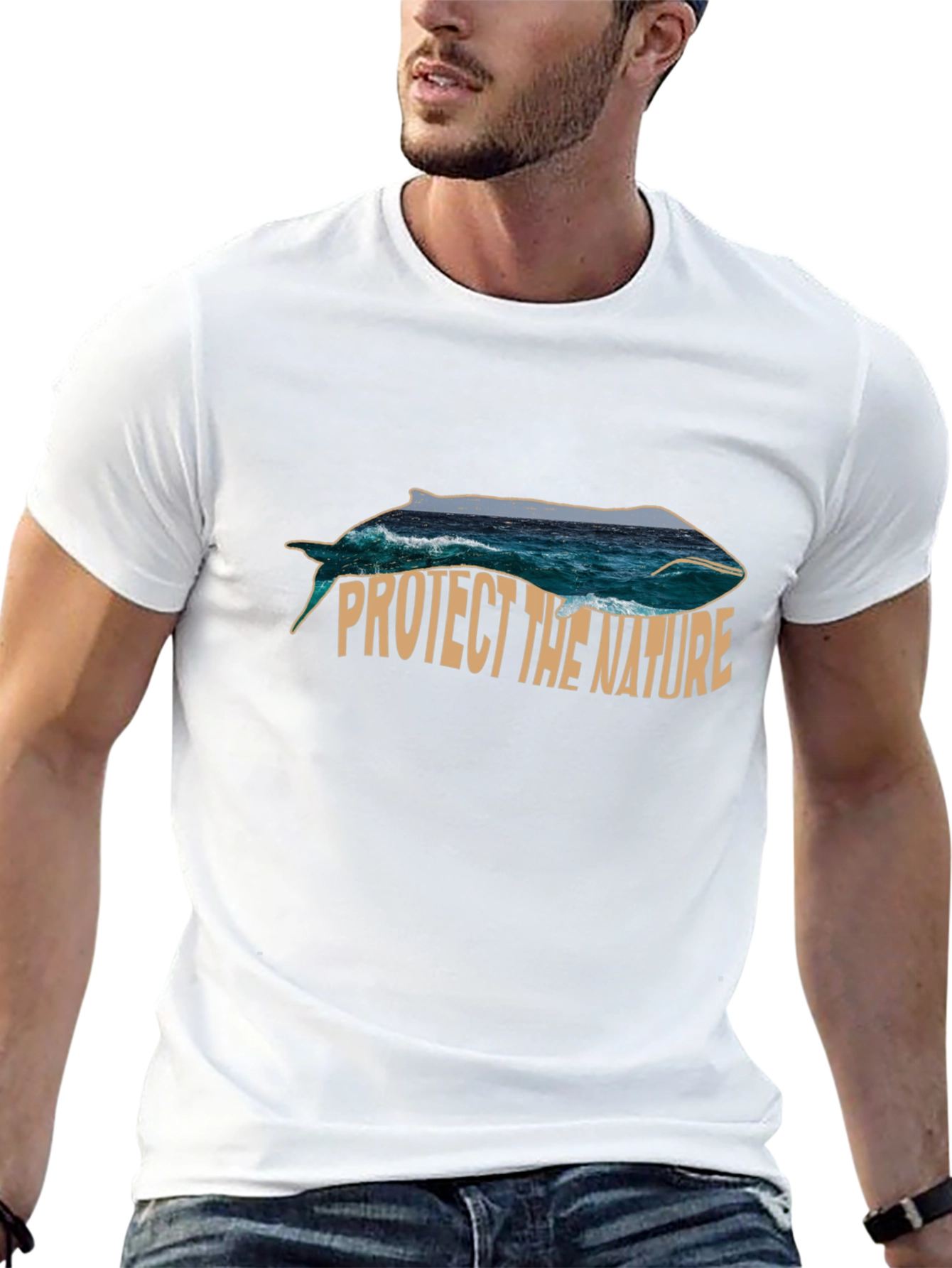 Protect the Nature Whale Graphic Tee - Black