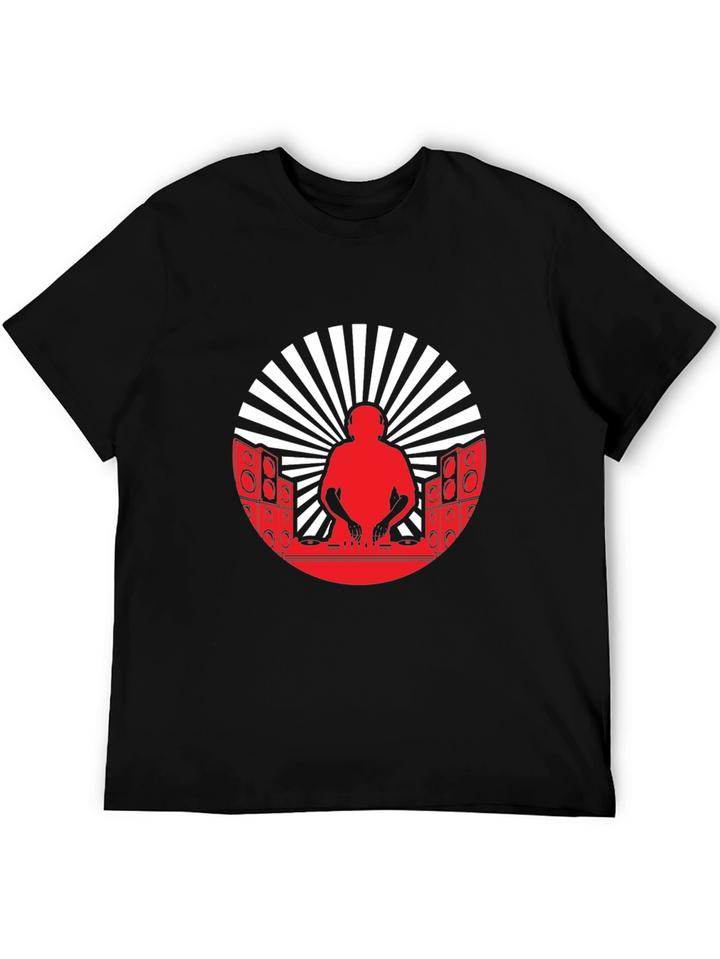 DJ Silhouette Graphic Tee - Black Cotton Blend T-Shirt