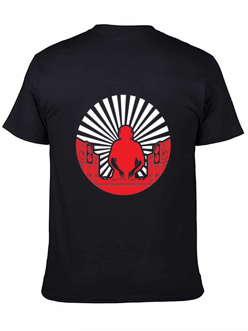 DJ Silhouette Graphic Tee - Black Cotton Blend T-Shirt
