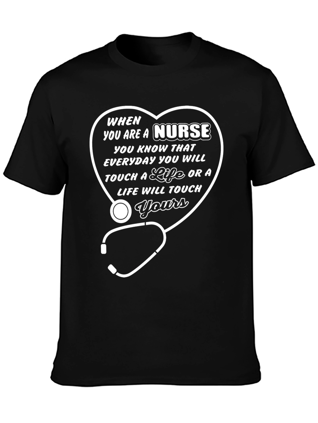 Nurse Life T-Shirt - Stethoscope Heart Design