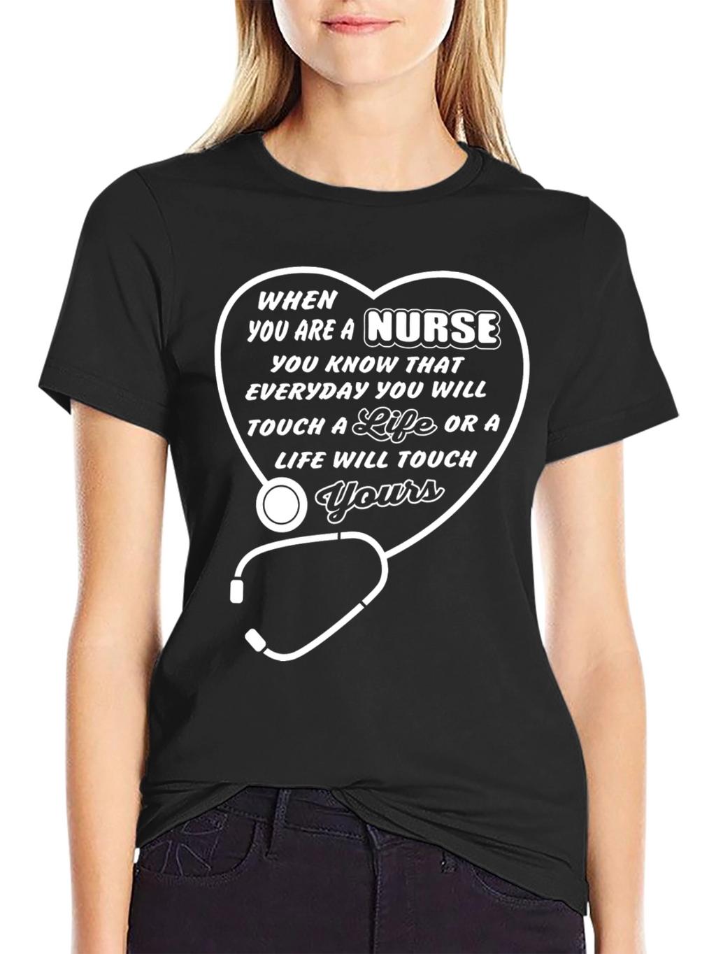 Nurse Life T-Shirt - Stethoscope Heart Design