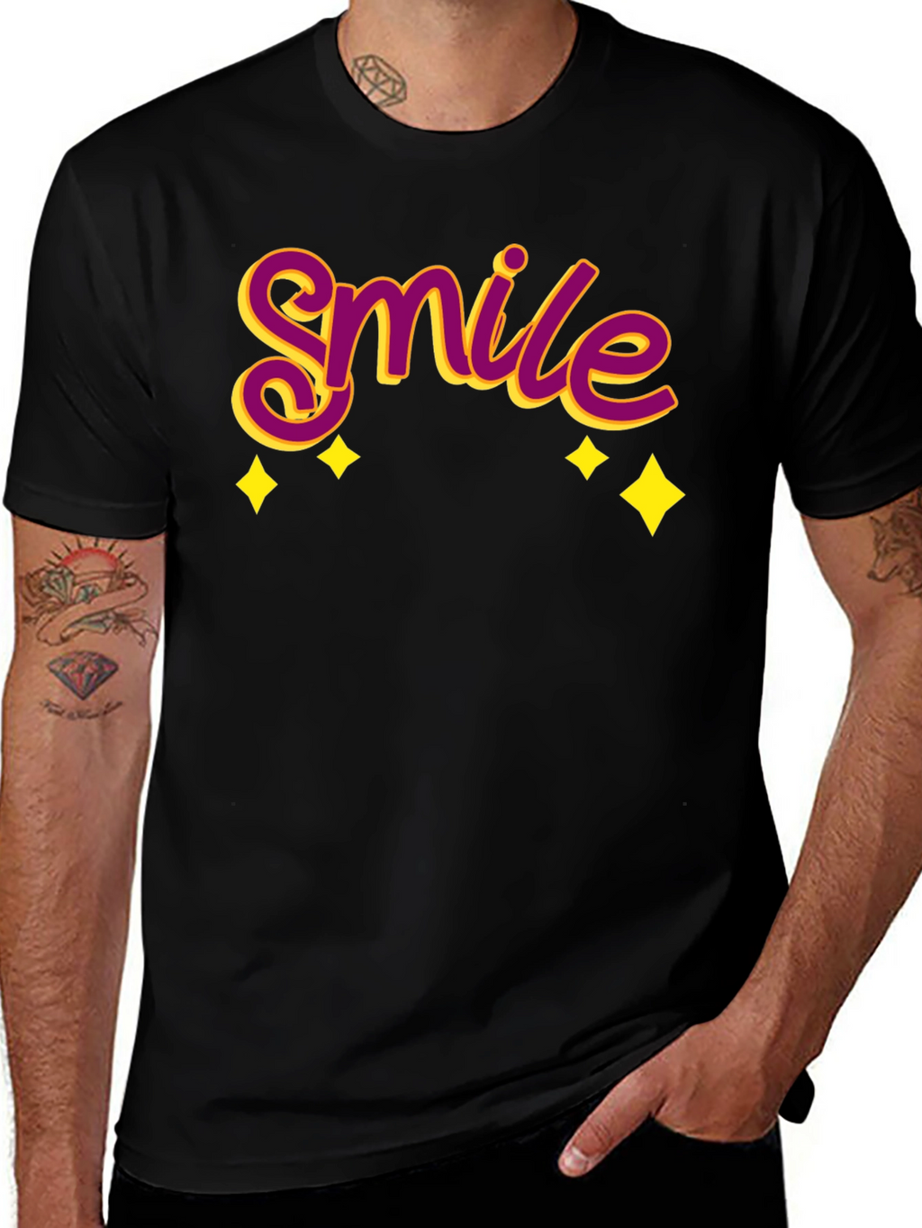 Smile Graphic Black T-Shirt