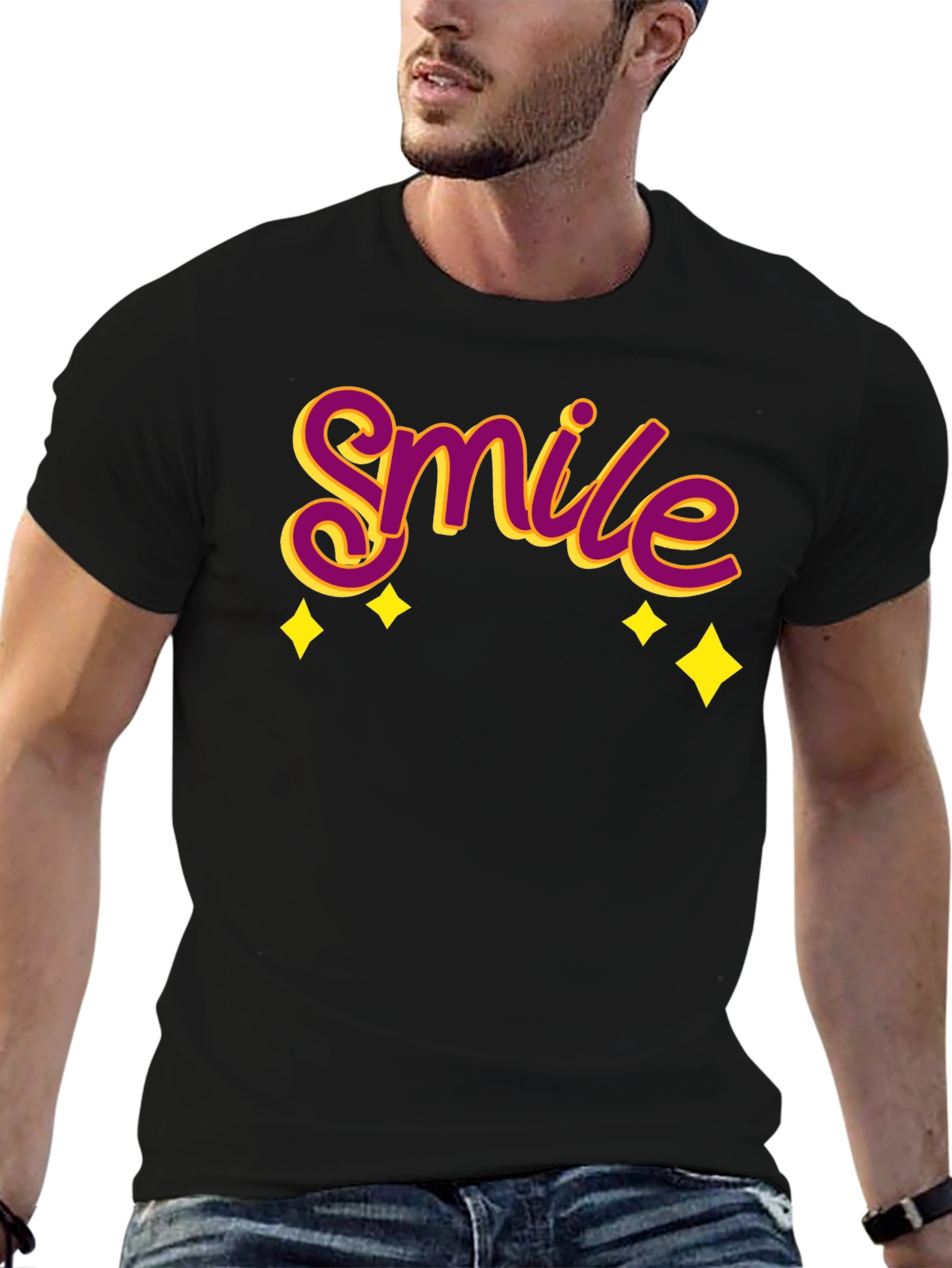 Smile Graphic Black T-Shirt