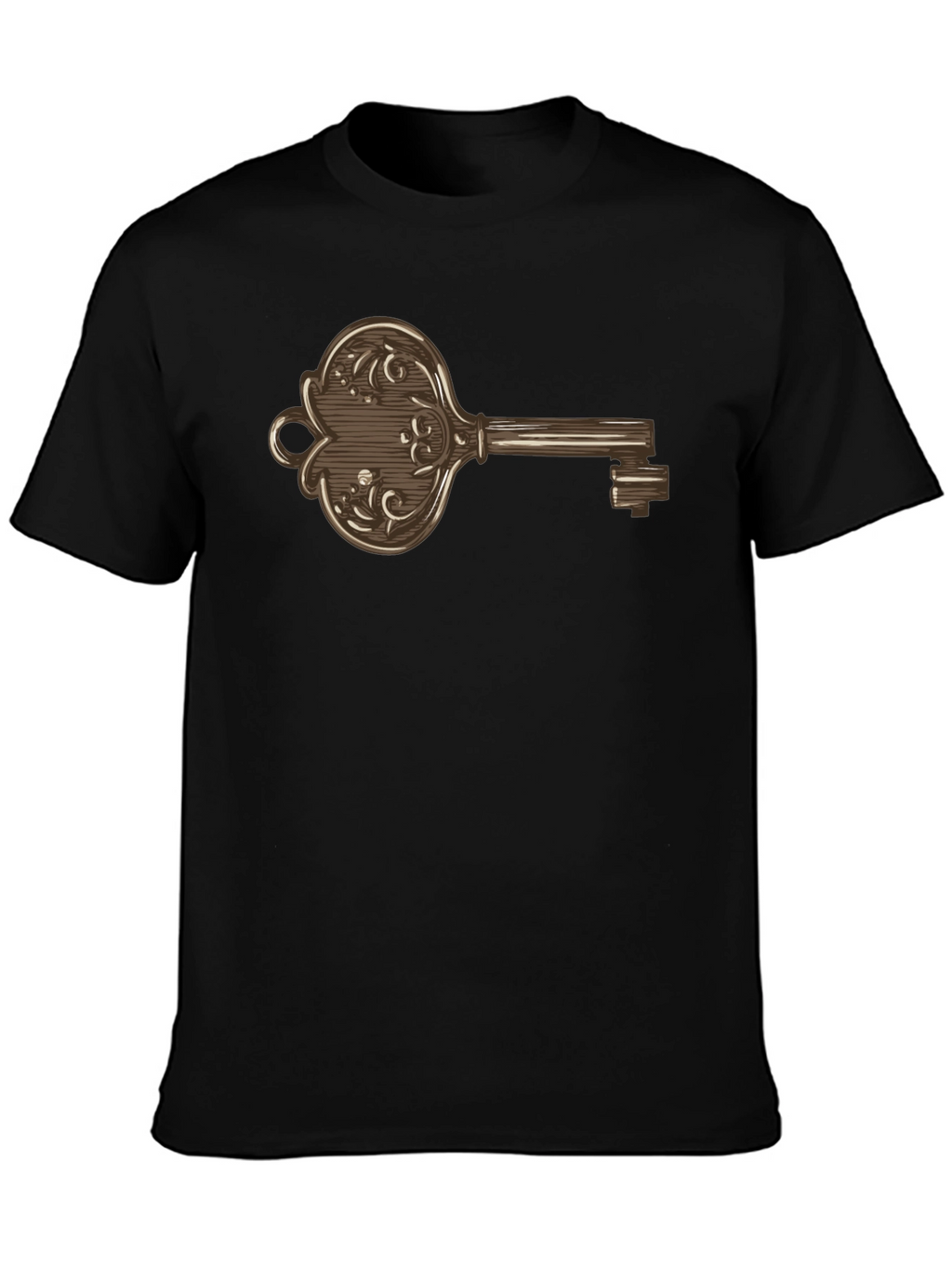 Ornate Key Graphic Print Mens T-Shirt