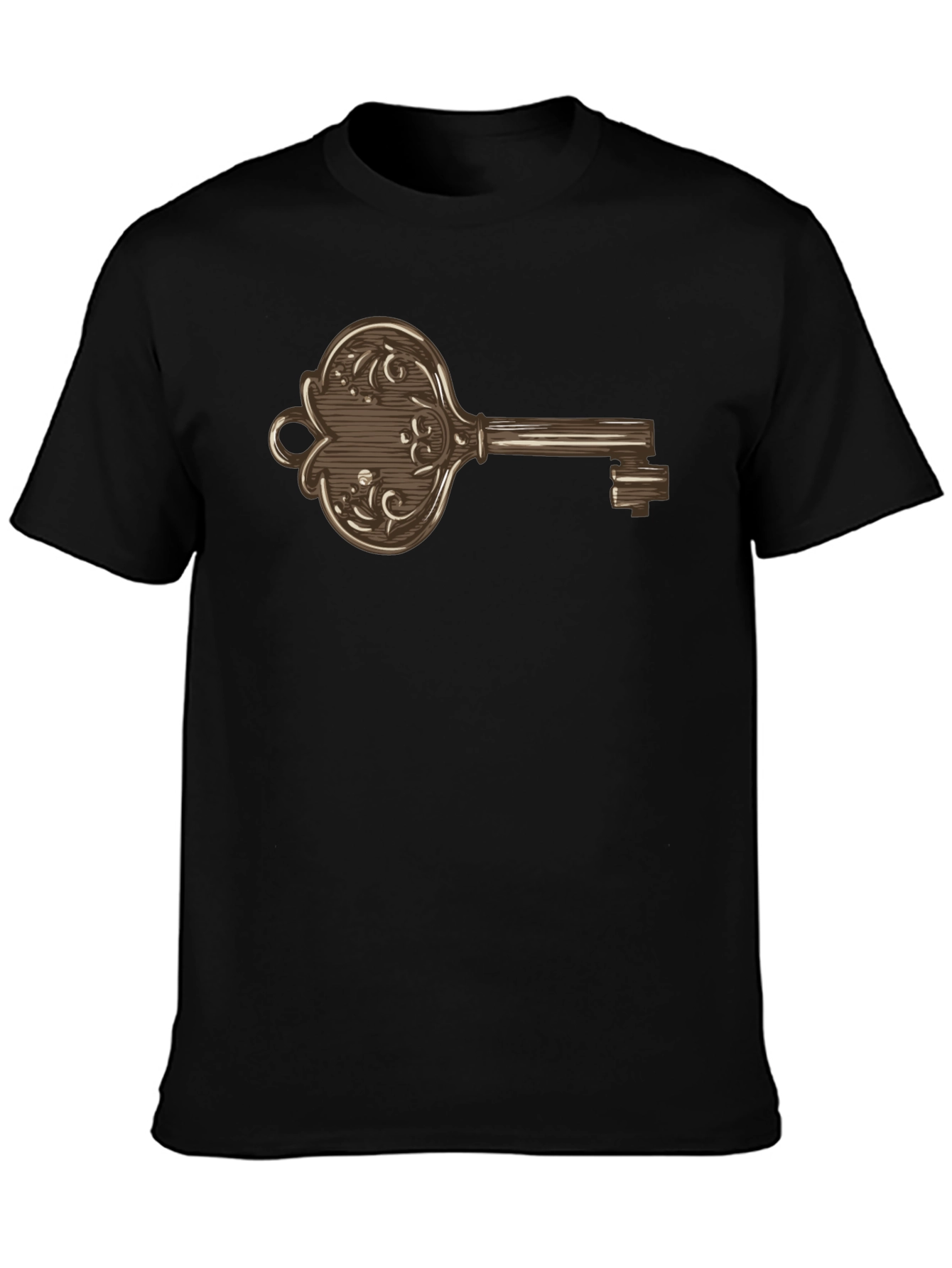 Ornate Key Graphic Print Mens T-Shirt
