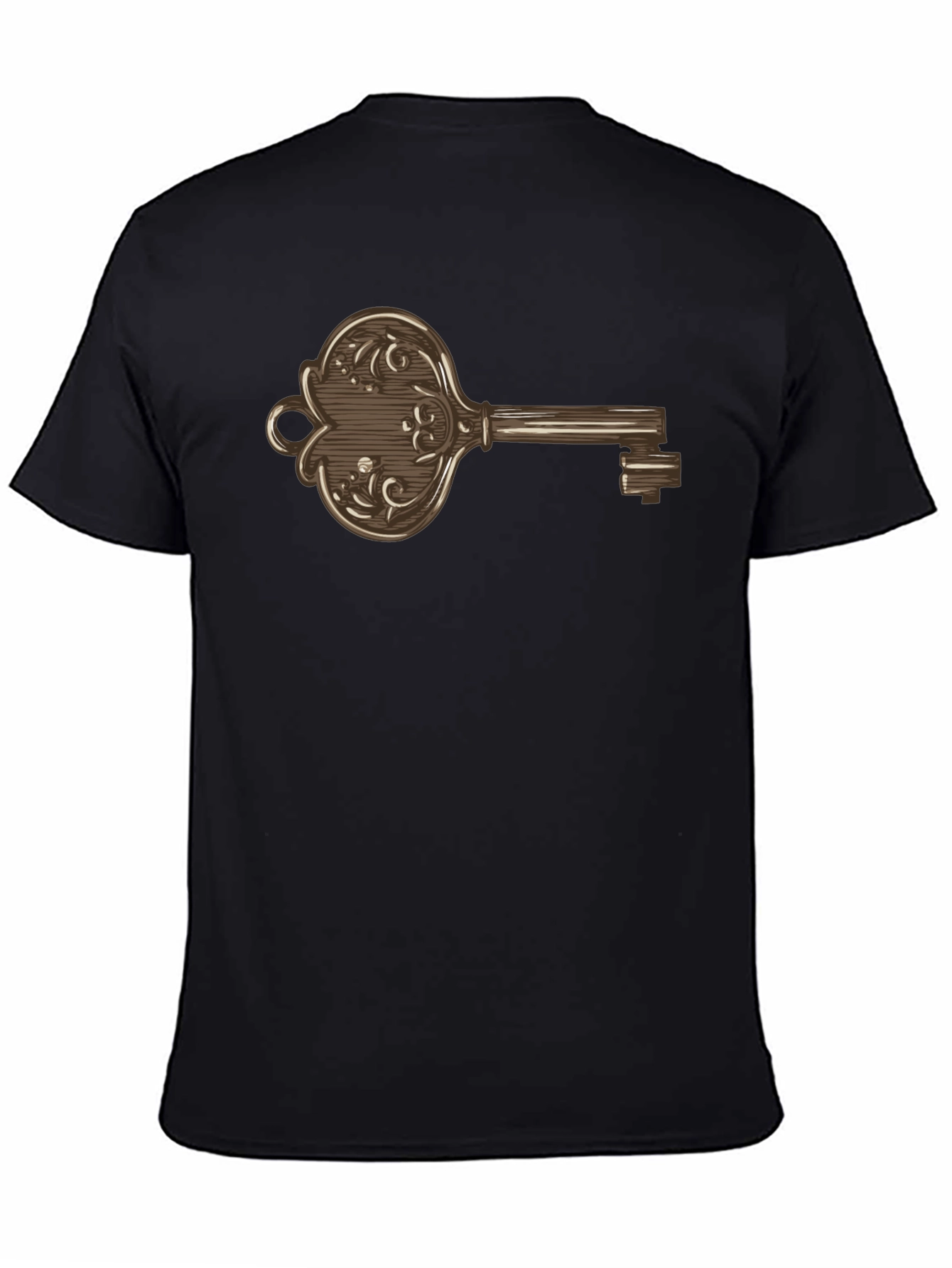 Ornate Key Graphic Print Mens T-Shirt