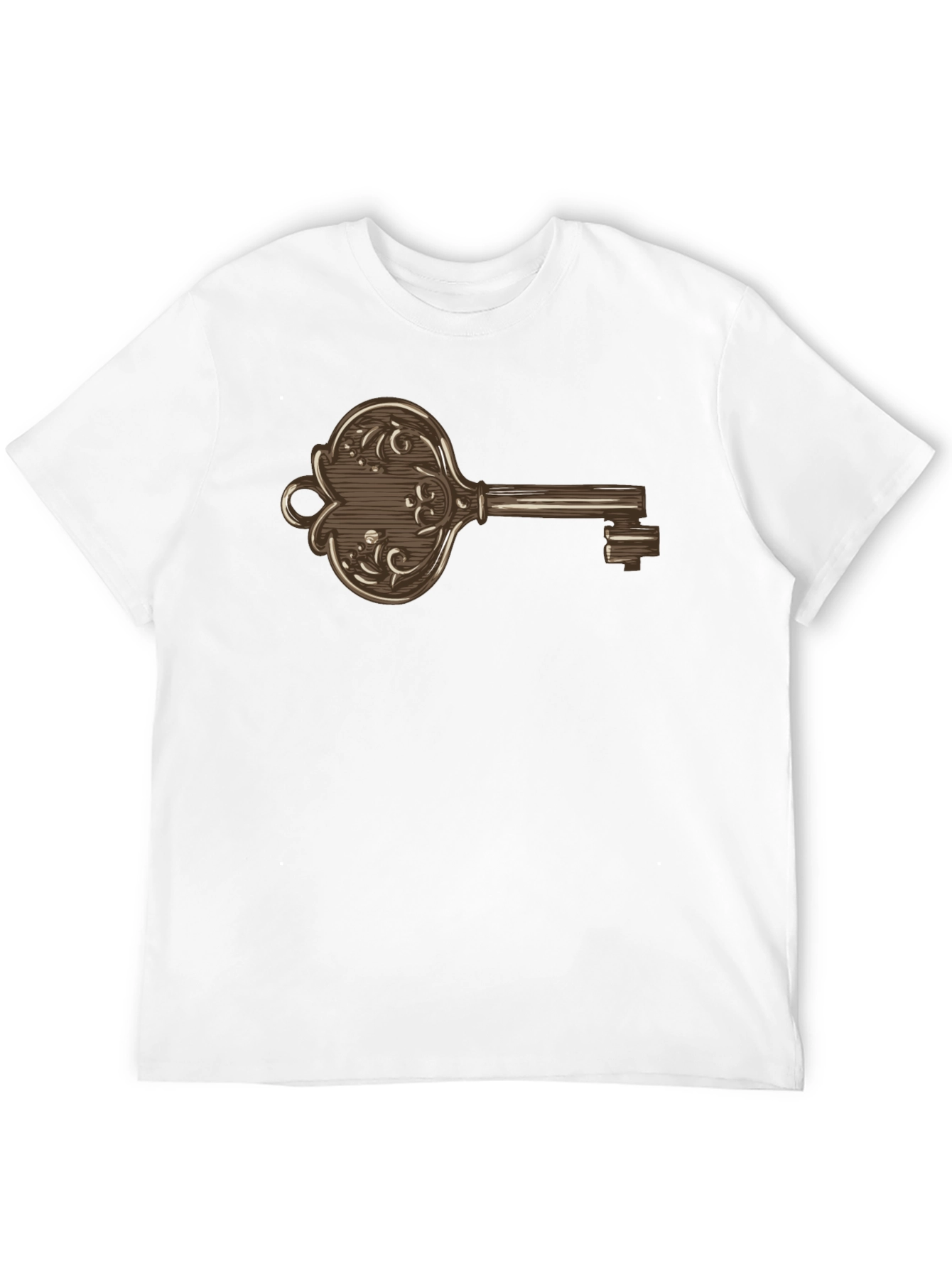 Ornate Key Graphic Print Mens T-Shirt