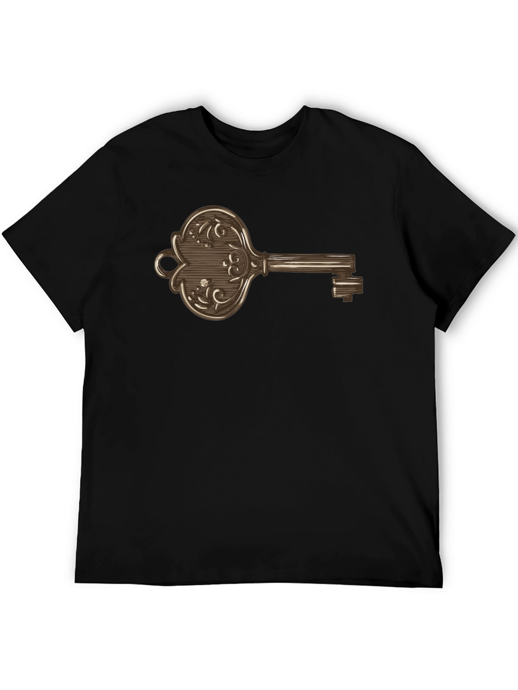 Ornate Key Graphic Print Mens T-Shirt