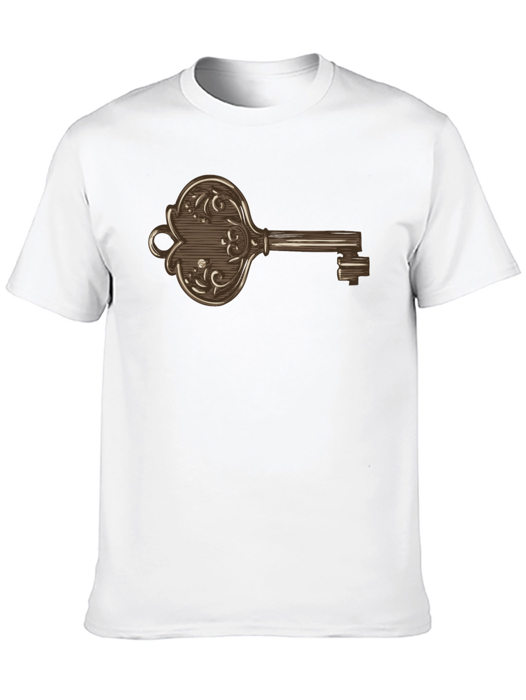 Ornate Key Graphic Print Mens T-Shirt