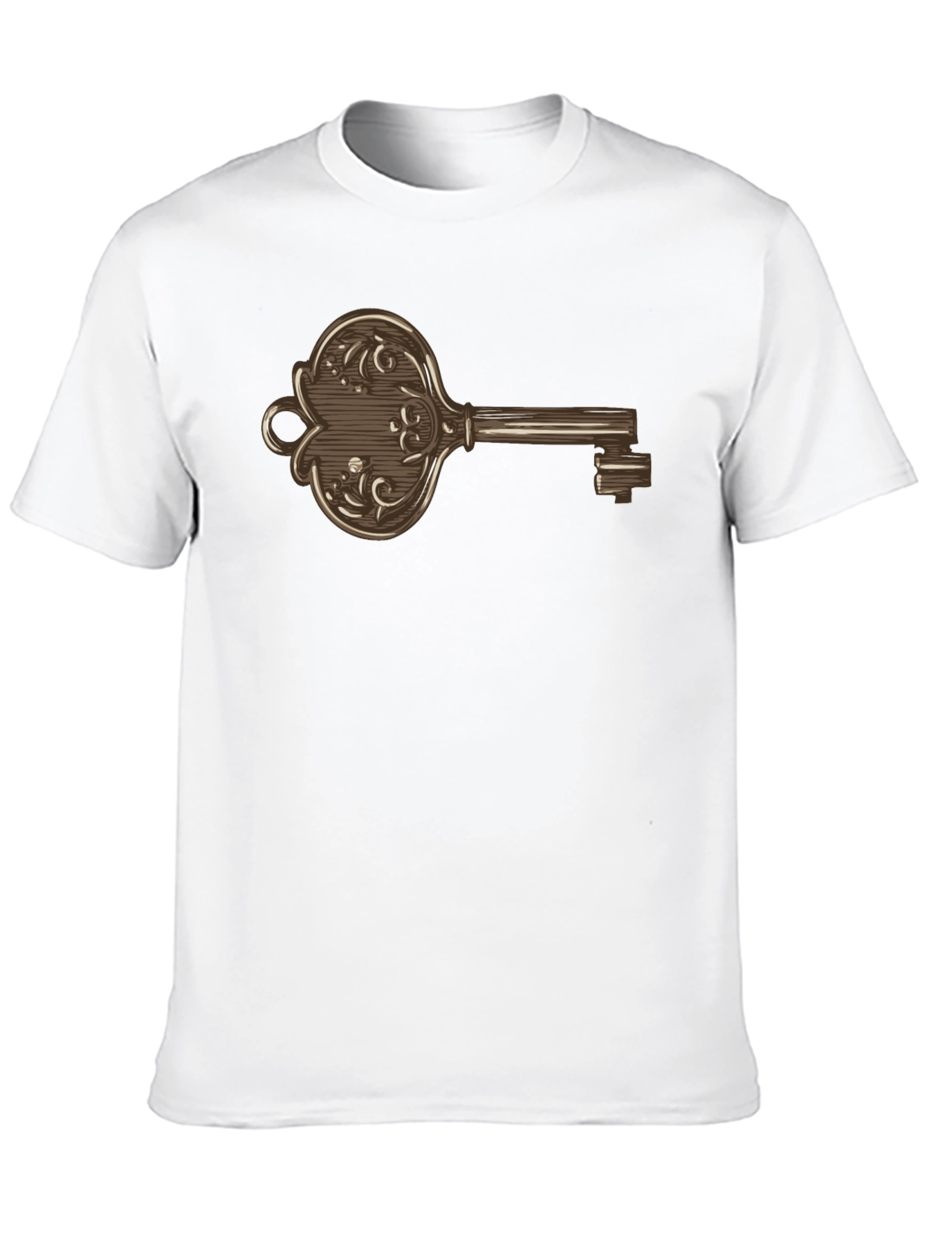 Ornate Key Graphic Print Mens T-Shirt