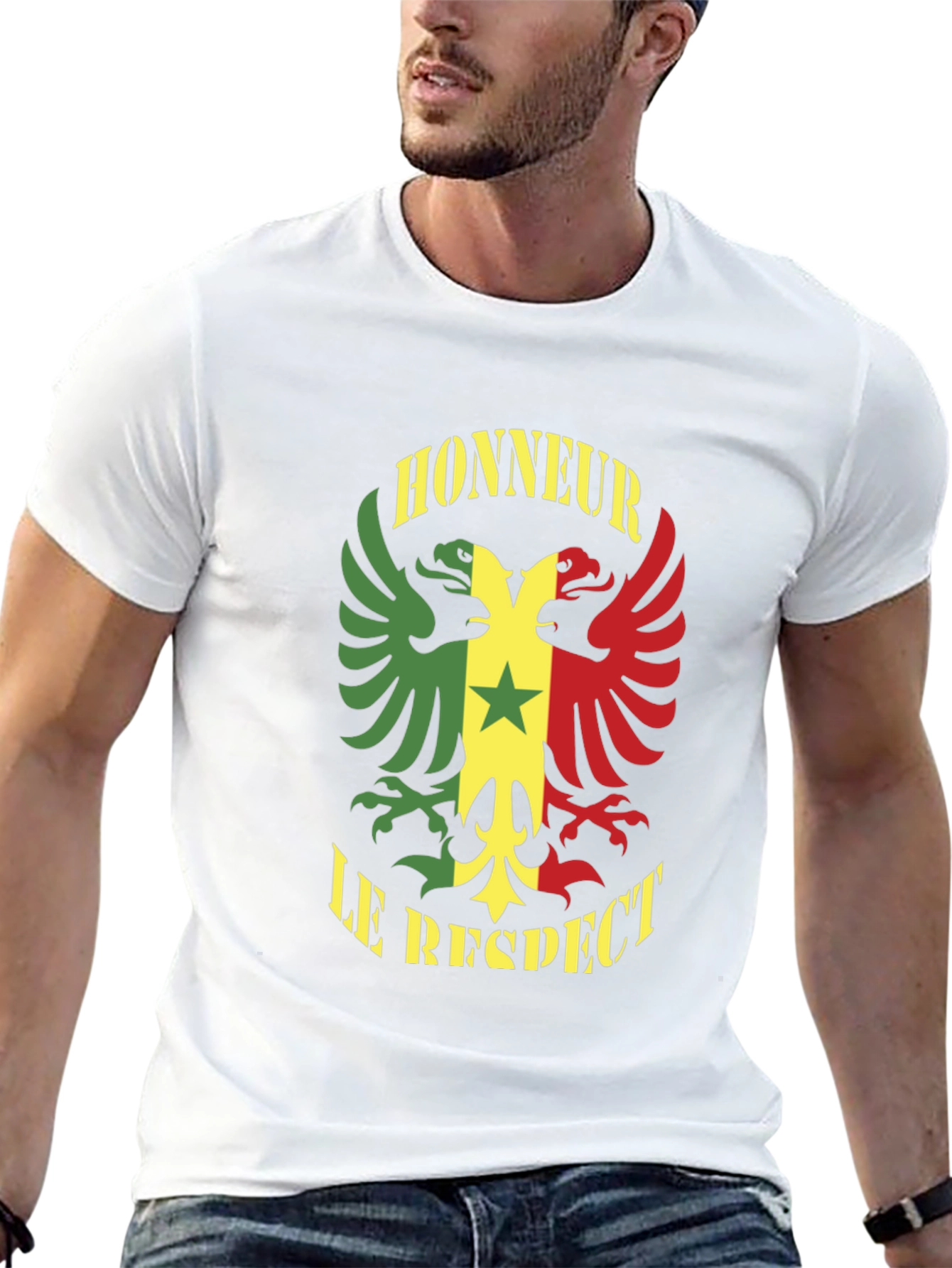 Honour Respect T-Shirt Senegal Flag Graphic Tee