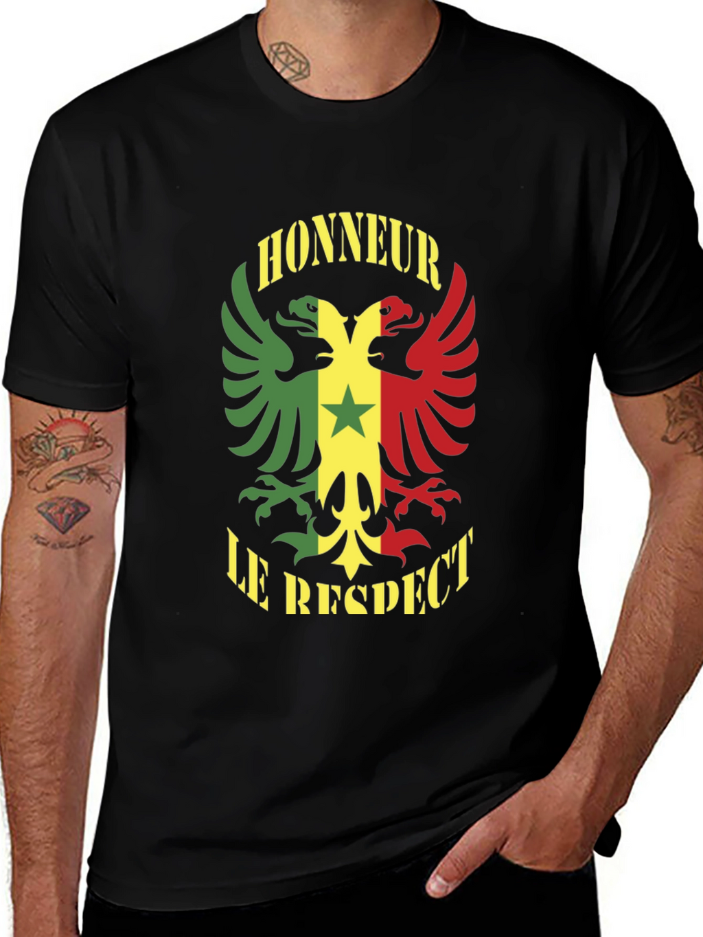 Honour Respect T-Shirt Senegal Flag Graphic Tee