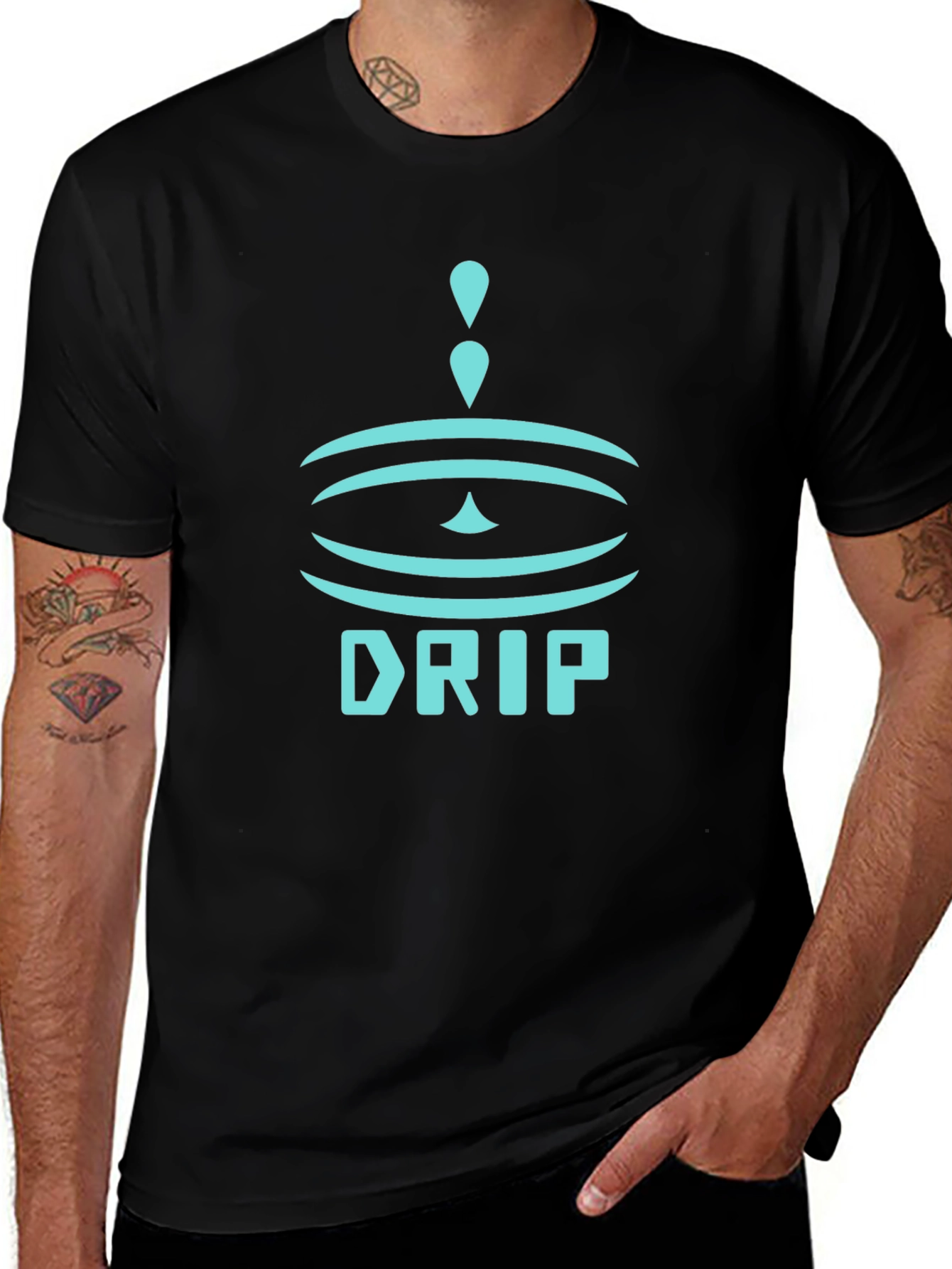 Drip Graphic Black T-Shirt