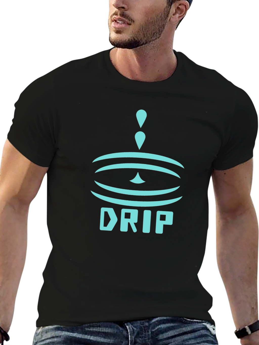 Drip Graphic Black T-Shirt