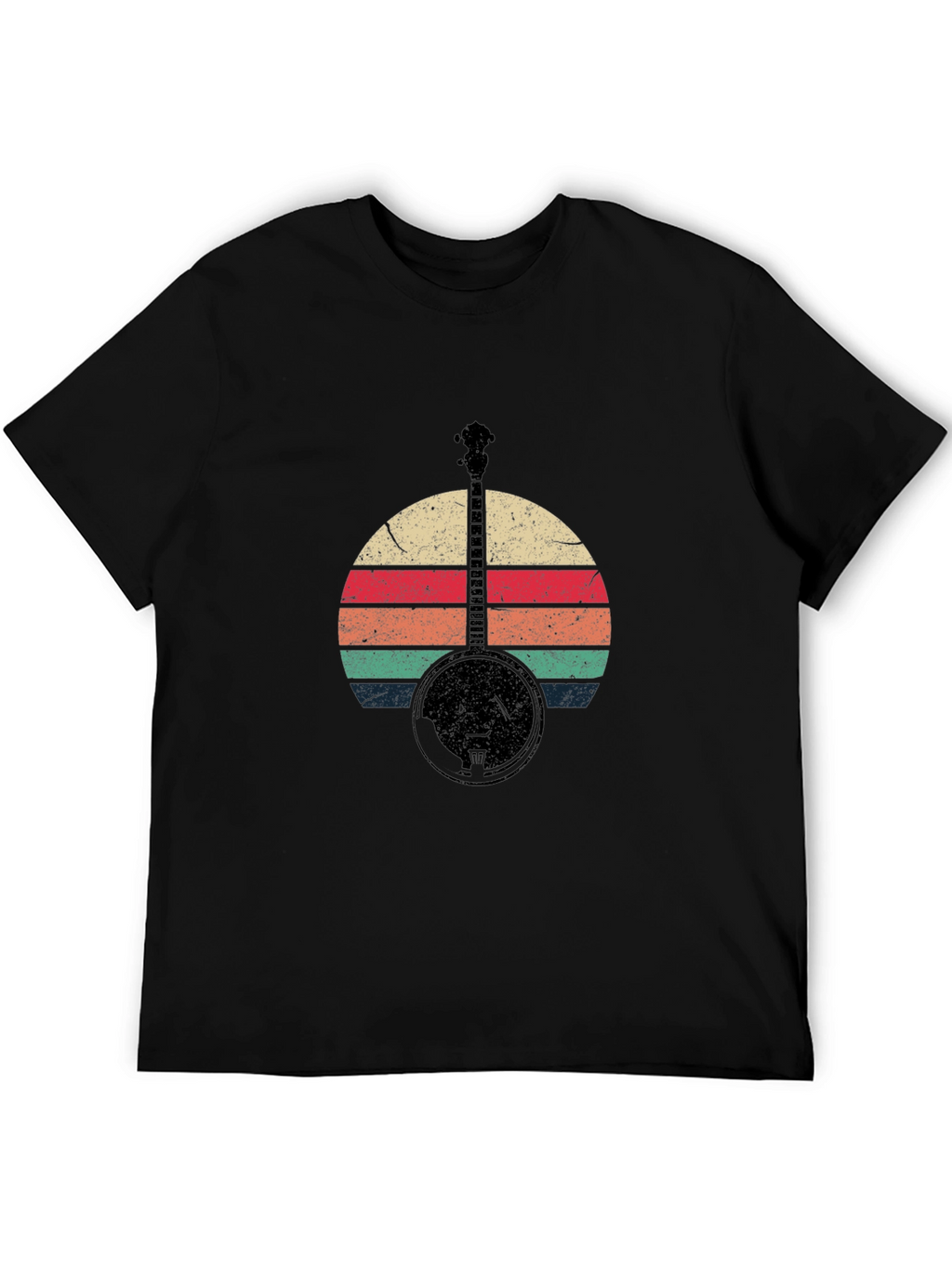 Retro Banjo Sunset Graphic T-Shirt