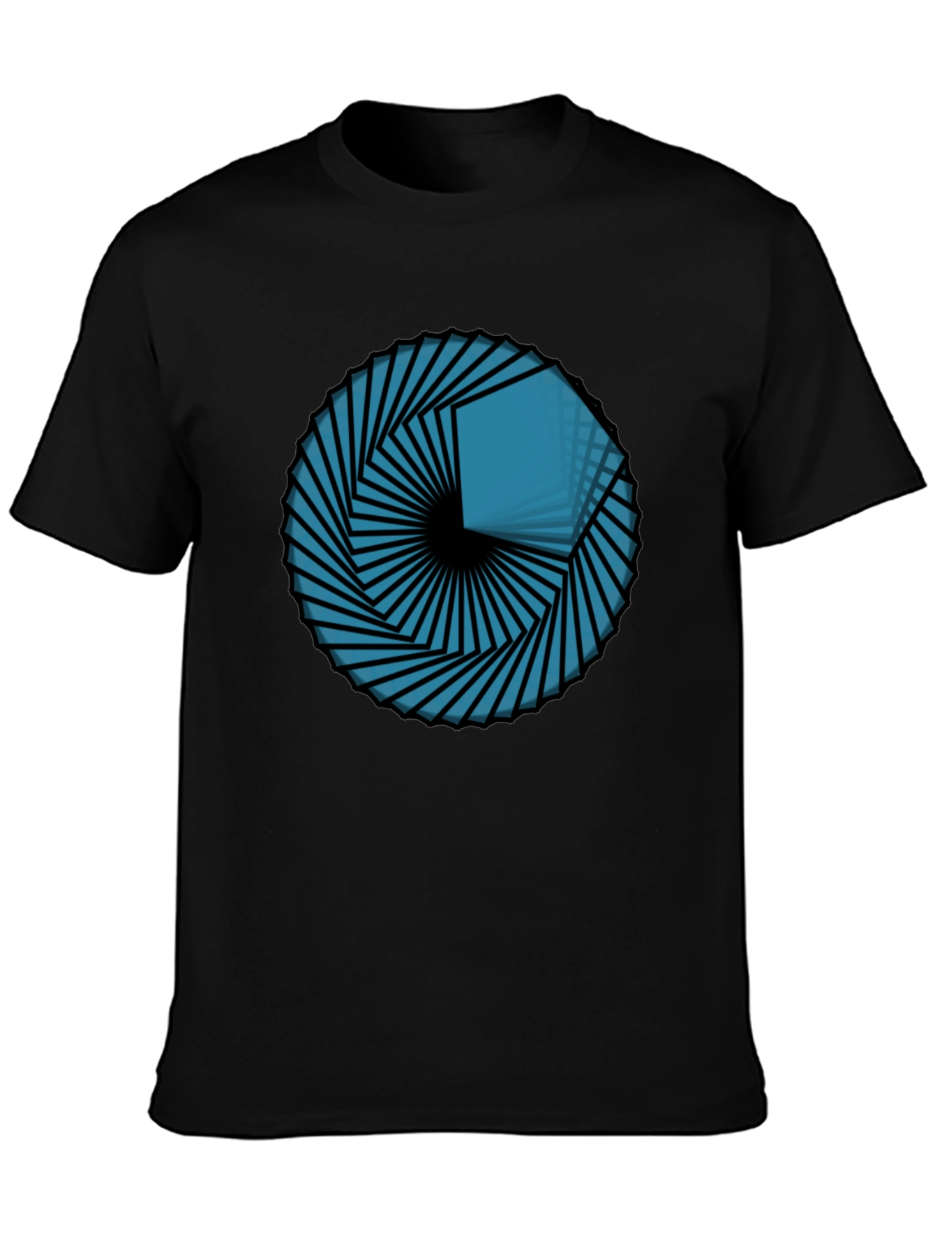 Geometric Vortex Tee - Abstract Design Black T-Shirt