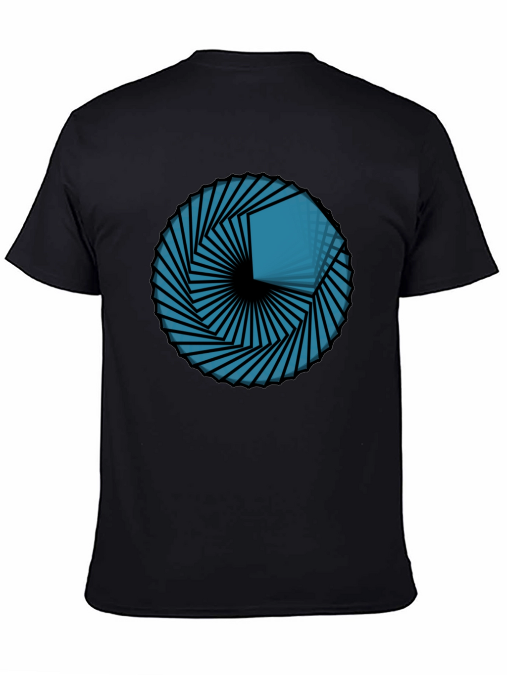 Geometric Vortex Tee - Abstract Design Black T-Shirt