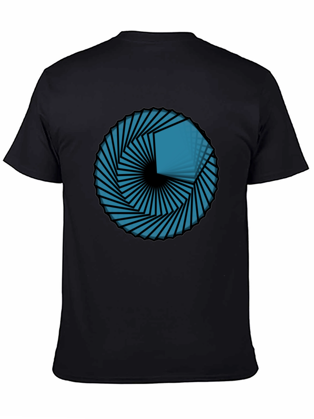 Geometric Vortex Tee - Abstract Design Black T-Shirt