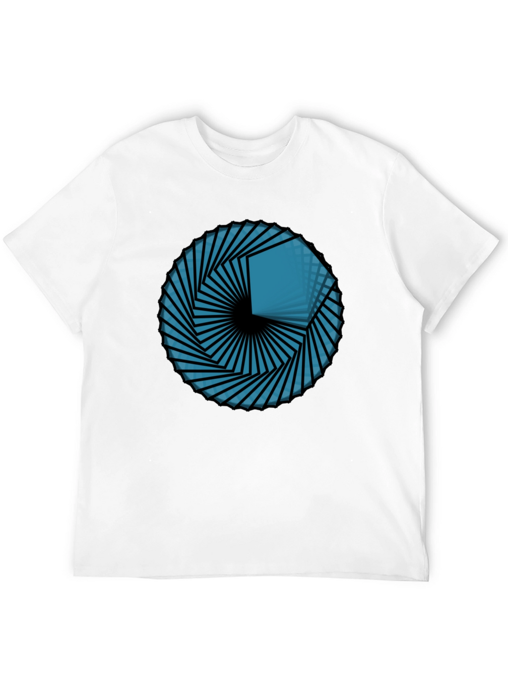 Geometric Vortex Tee - Abstract Design Black T-Shirt
