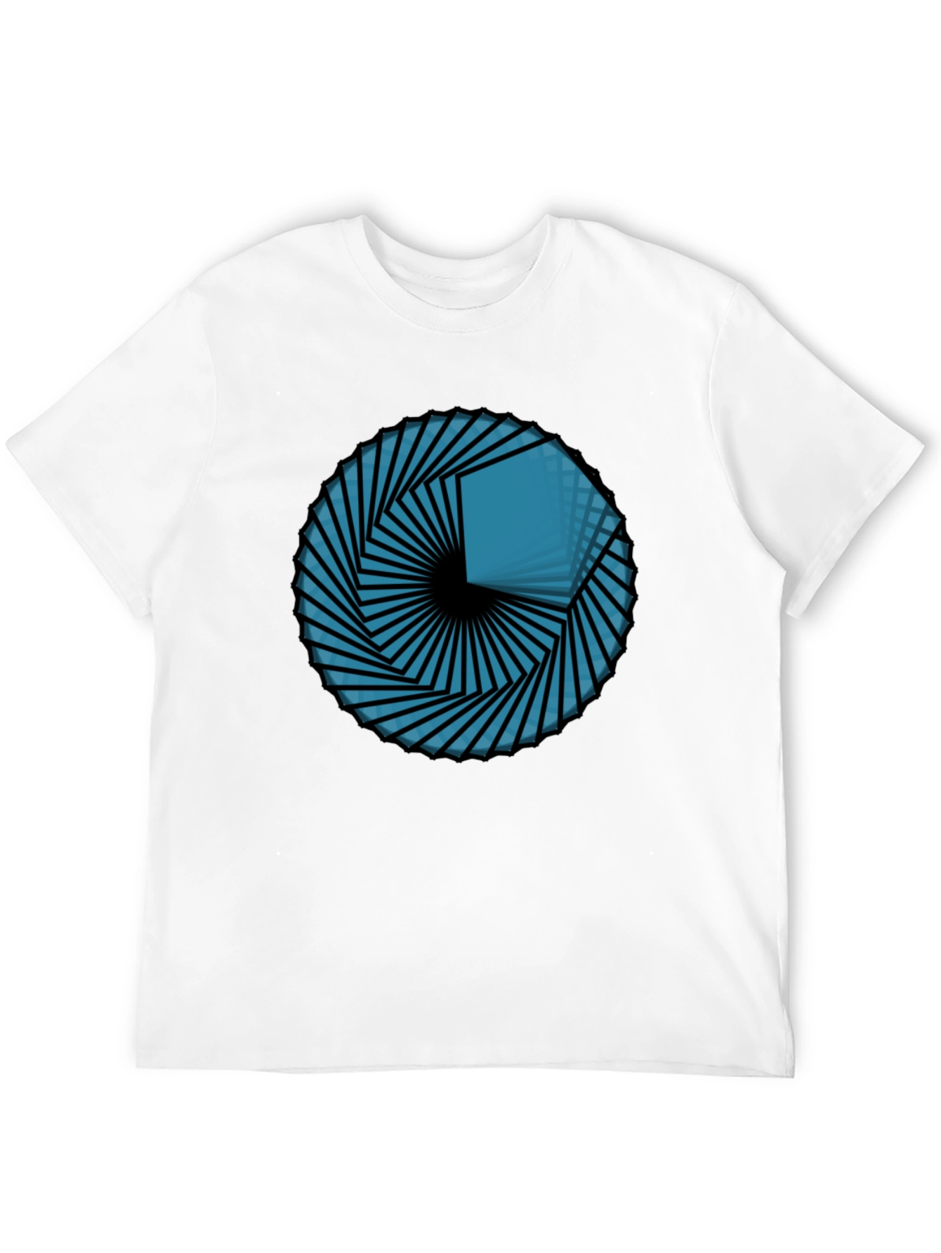 Geometric Vortex Tee - Abstract Design Black T-Shirt