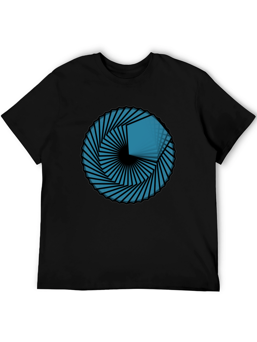 Geometric Vortex Tee - Abstract Design Black T-Shirt