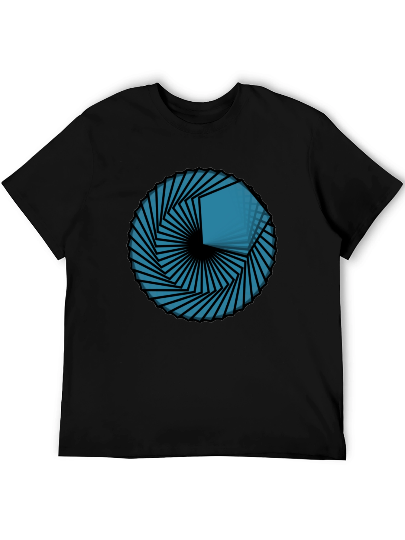 Geometric Vortex Tee - Abstract Design Black T-Shirt