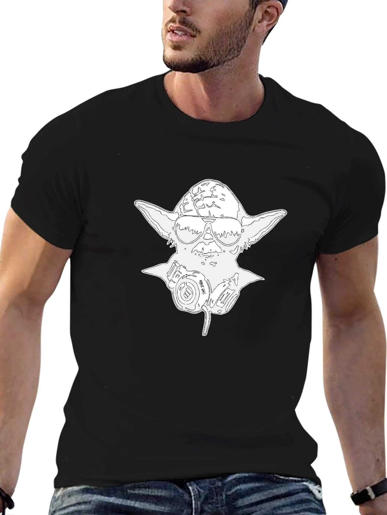 Yoda Gas Mask Graphic Tee - Black