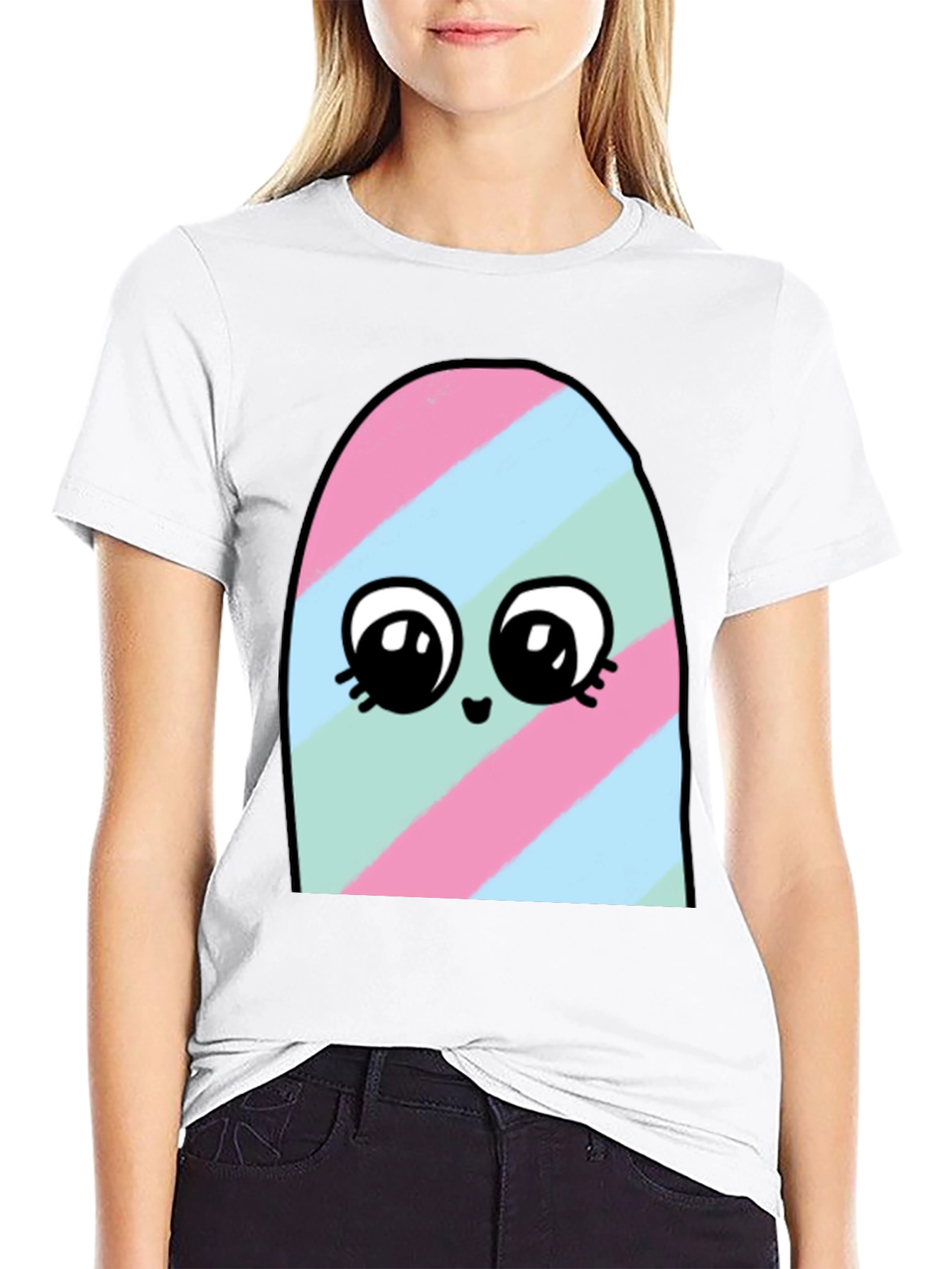 Cute Cartoon Ghost T-Shirt - Soft Cotton Blend