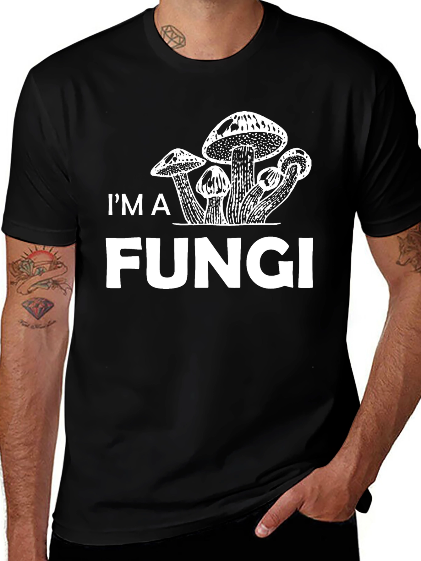 Im A Fungi Graphic Tee - Black Mushroom Humor T-Shirt