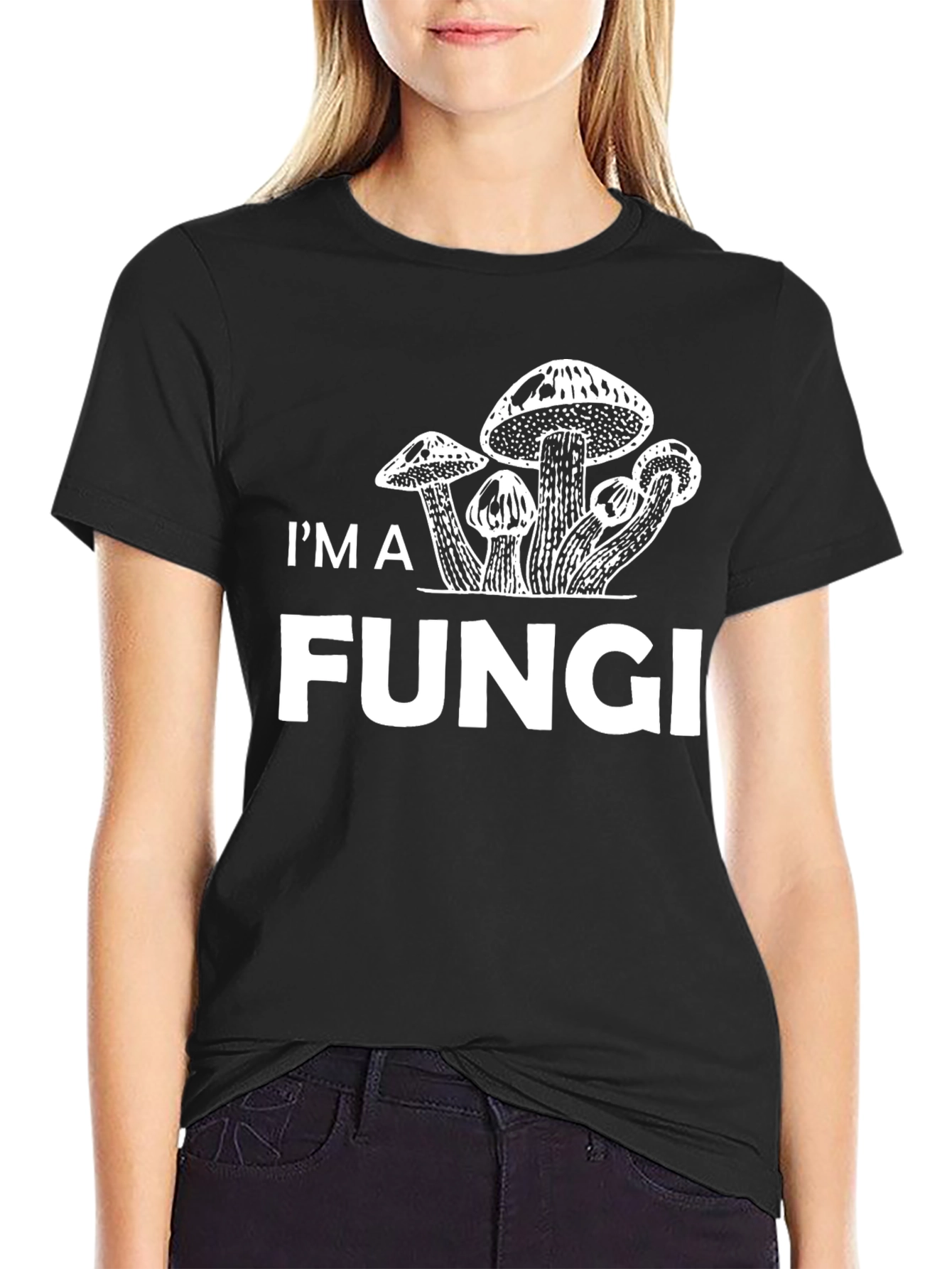 Im A Fungi Graphic Tee - Black Mushroom Humor T-Shirt