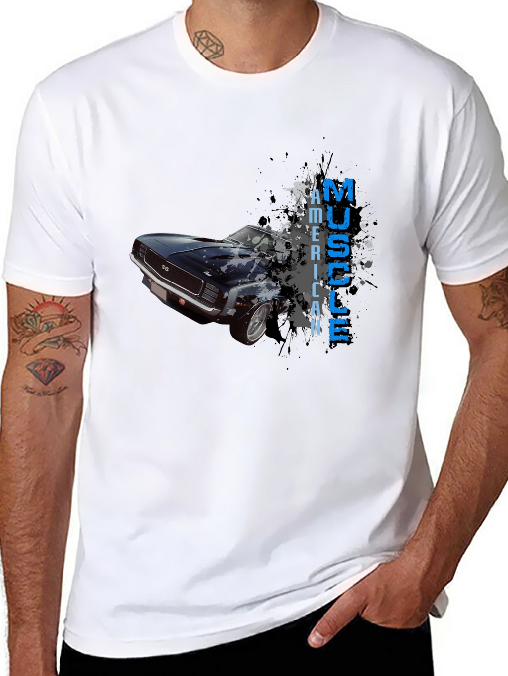 American Muscle Car Graphic T-Shirt - Black