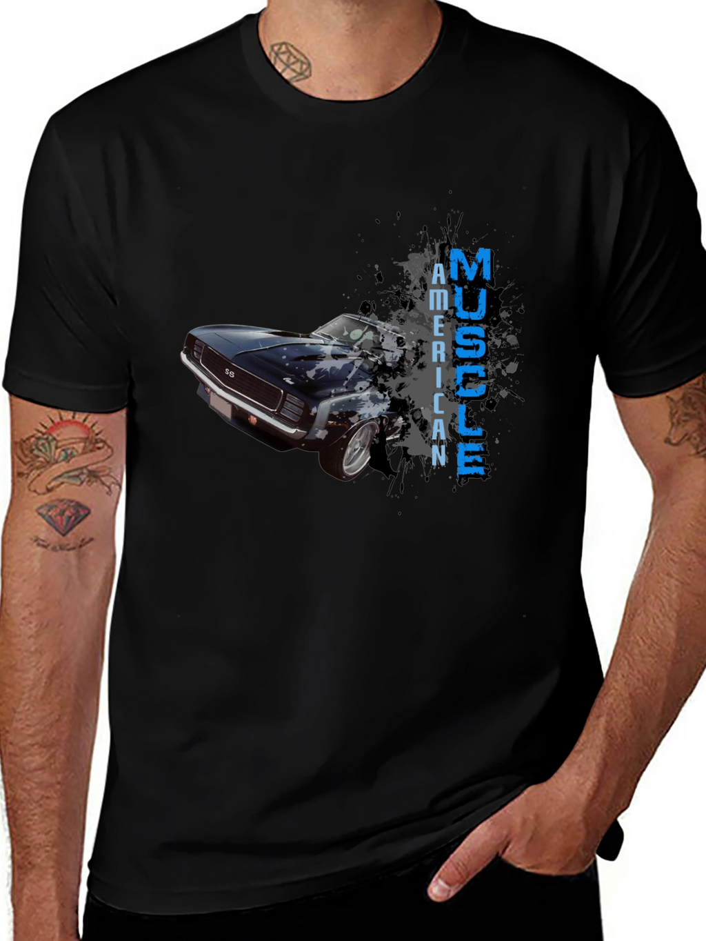 American Muscle Car Graphic T-Shirt - Black
