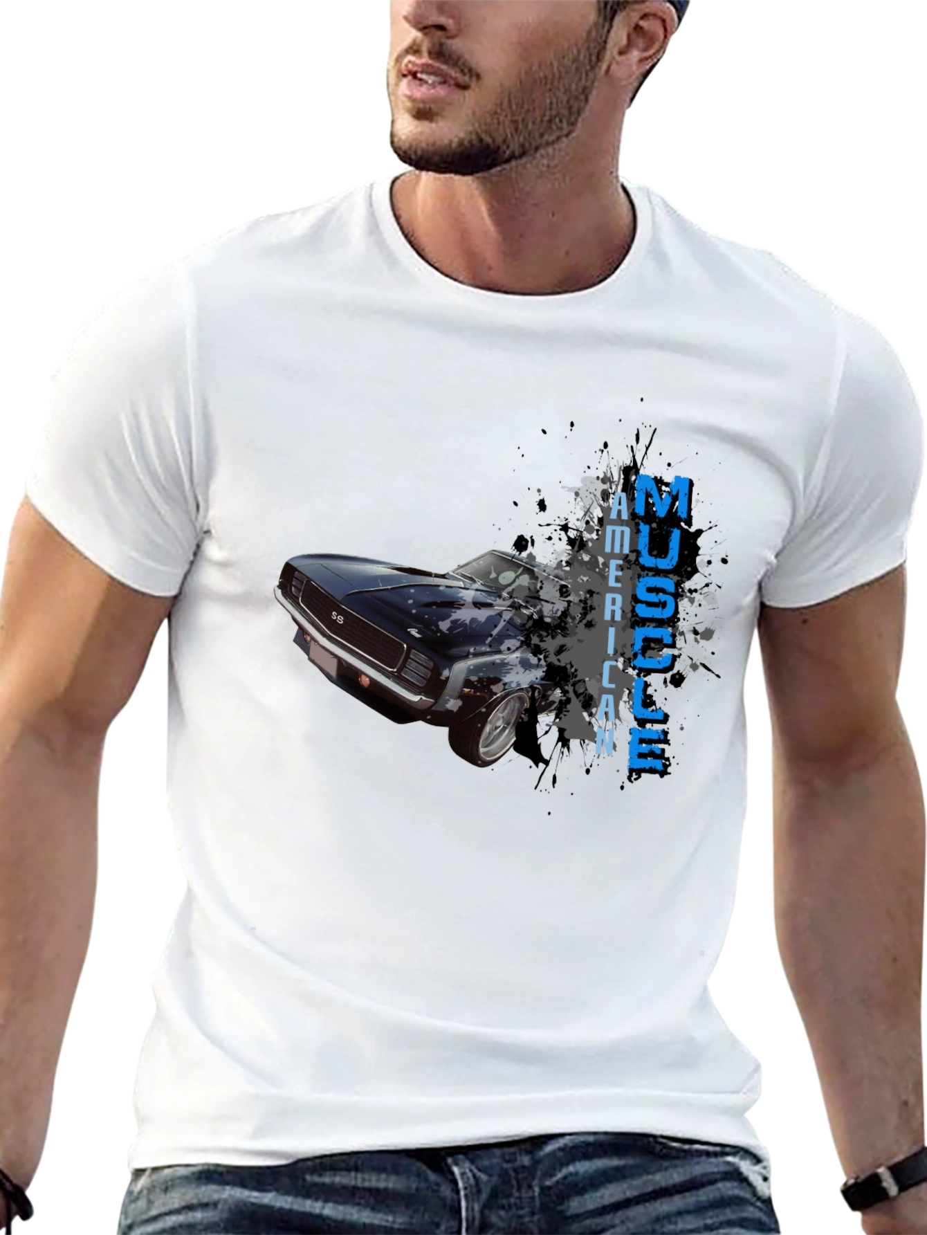 American Muscle Car Graphic T-Shirt - Black