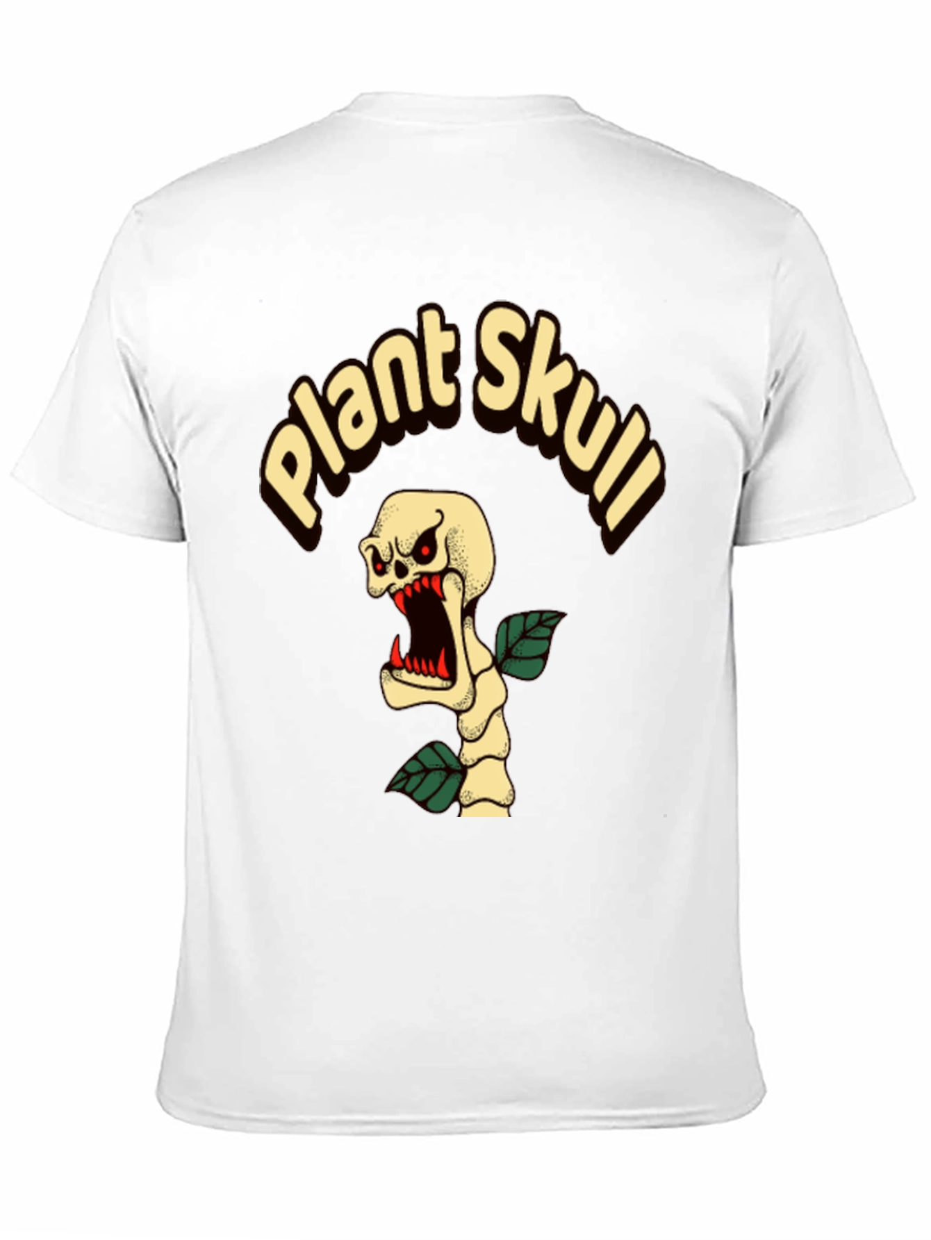 Plant Skull Graphic T-Shirt - Black Cotton Tee