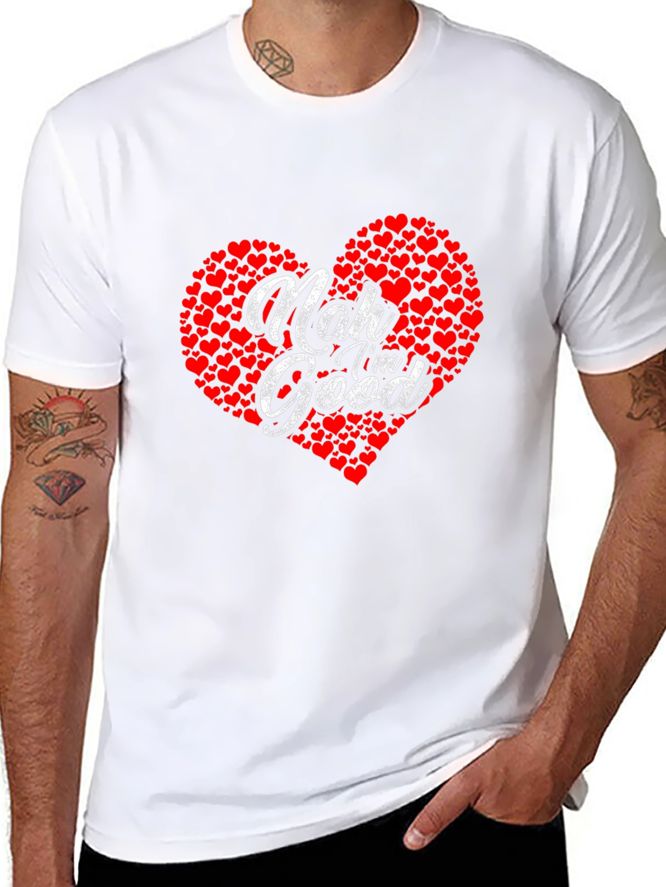 Nah Im Good Heart Graphic T-Shirt - Casual Comfort