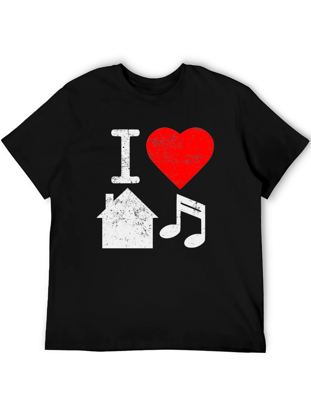 I Love House Music Black T-Shirt