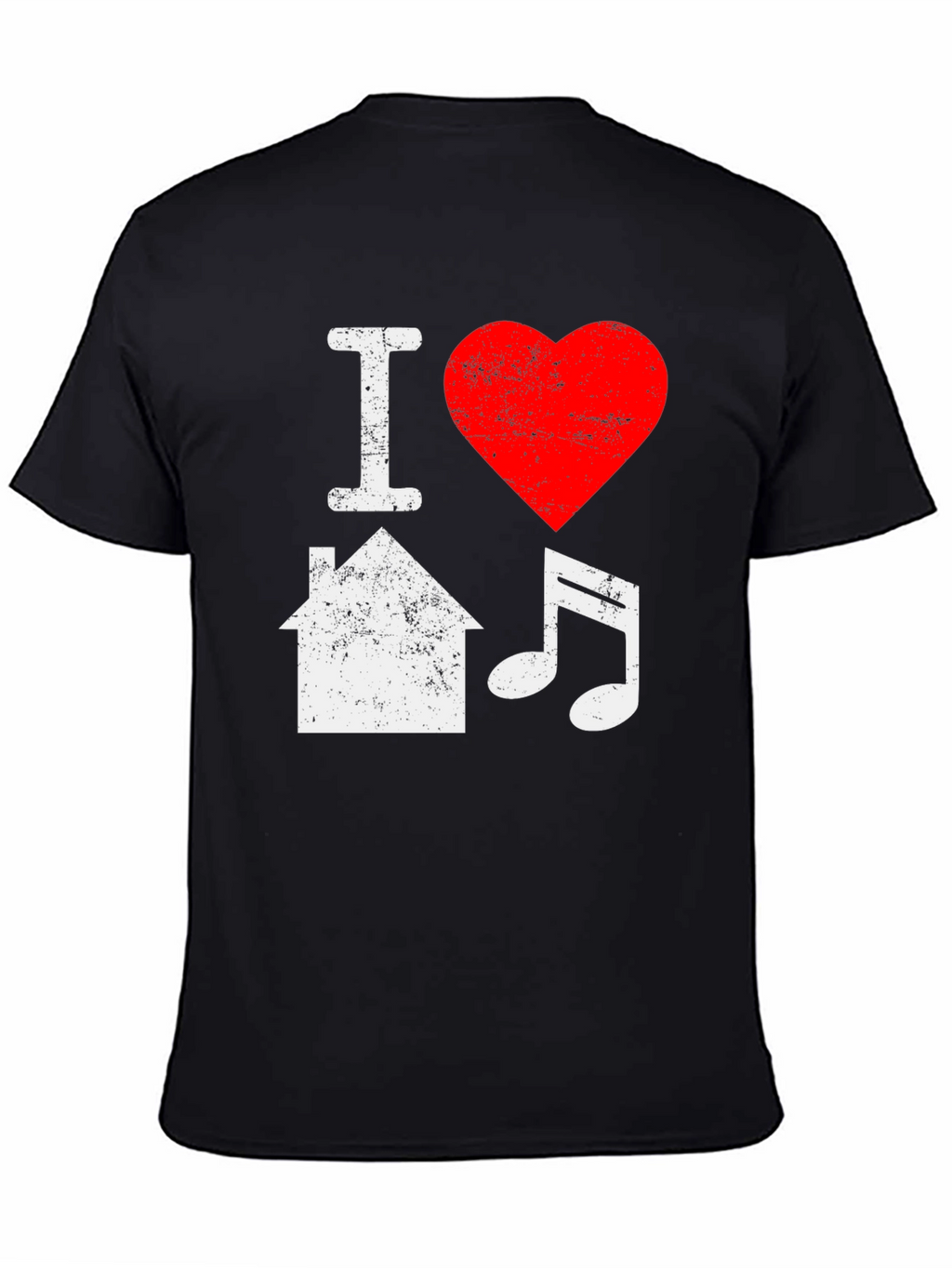 I Love House Music Black T-Shirt