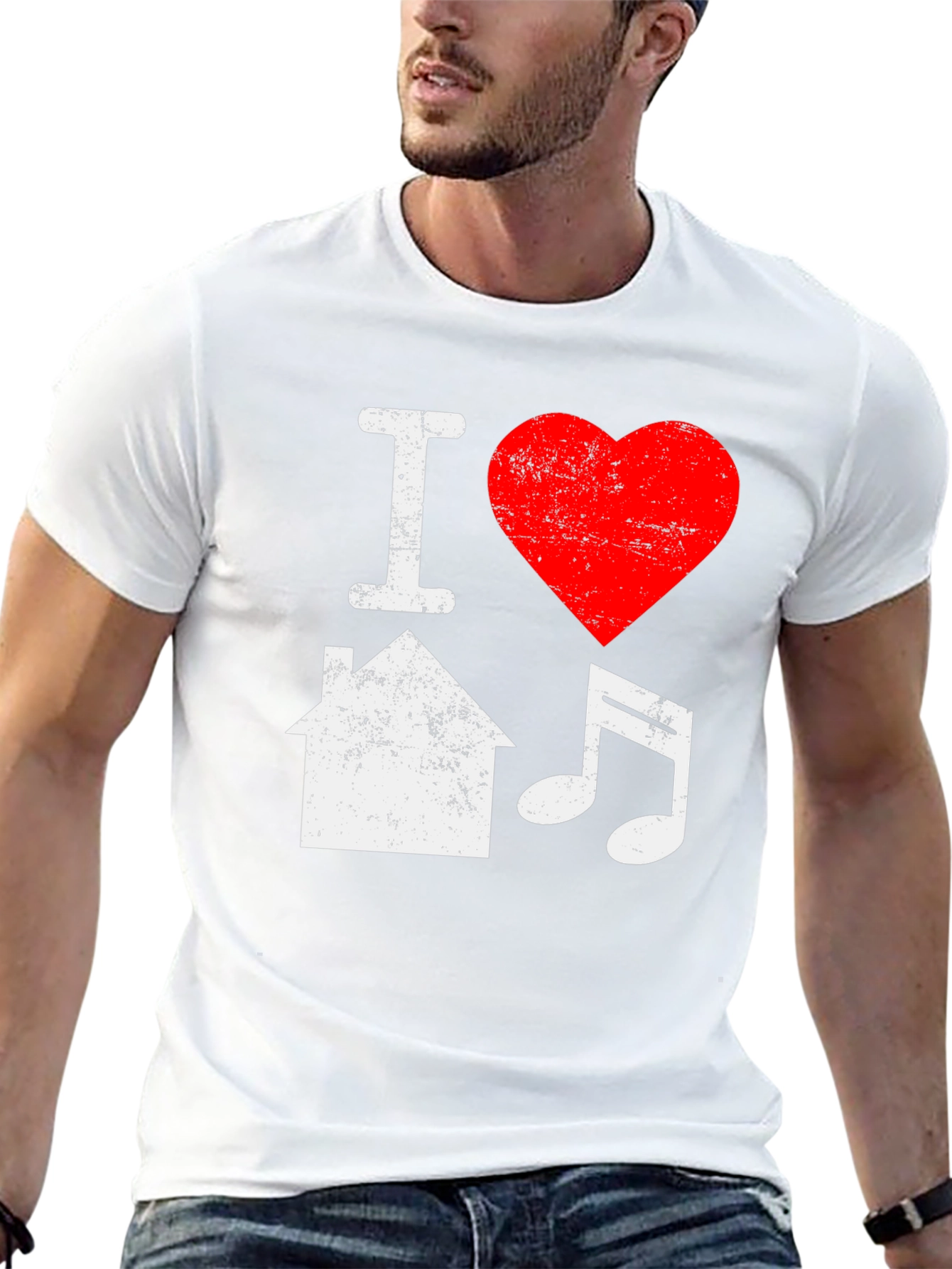 I Love House Music Black T-Shirt