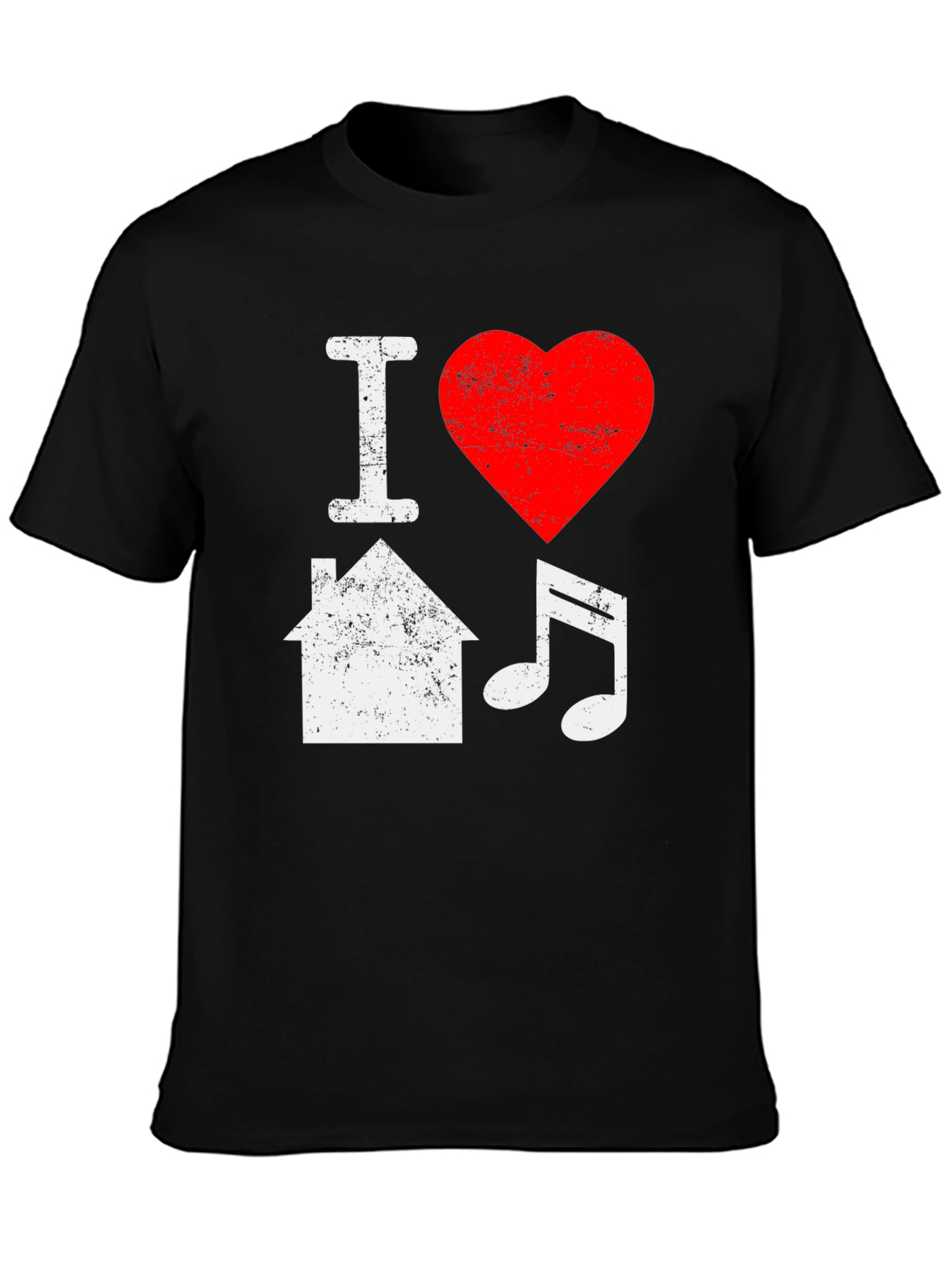 I Love House Music Black T-Shirt