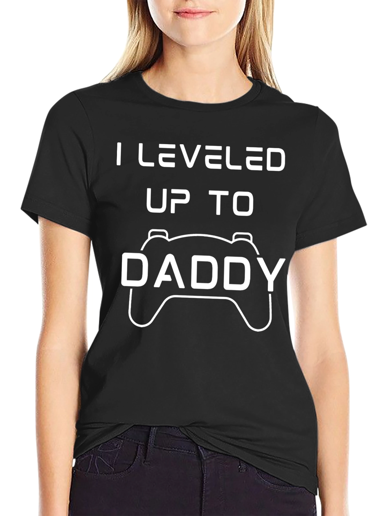 Leveled Up to Daddy T-Shirt | Gamer Dad Tee