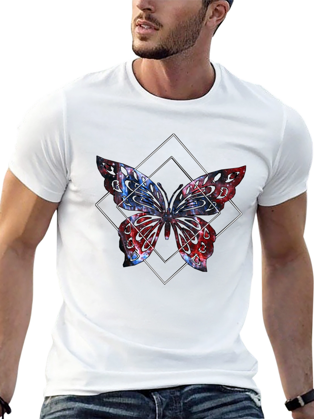 Butterfly Graphic Tee - Mens Black T-Shirt
