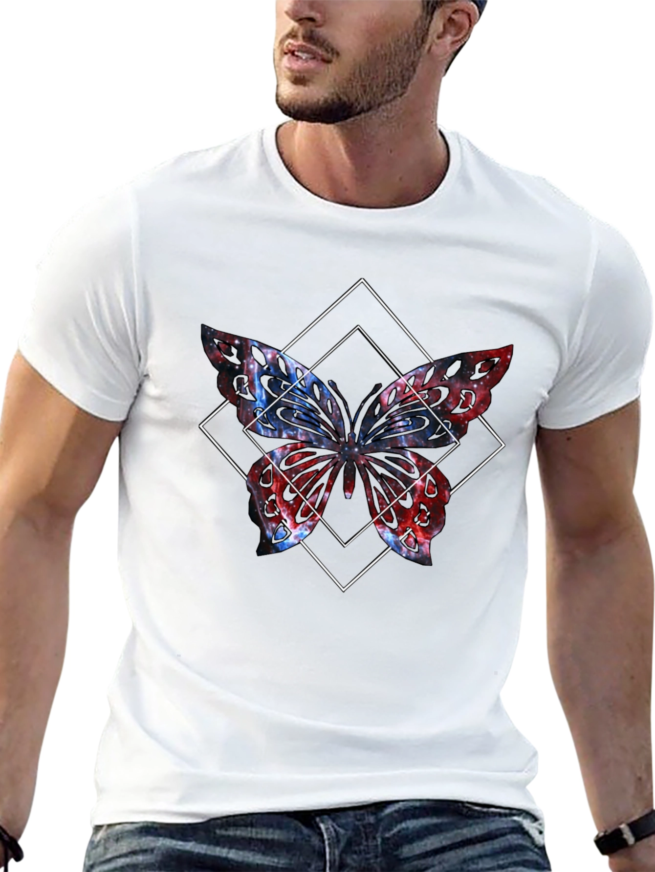 Butterfly Graphic Tee - Mens Black T-Shirt