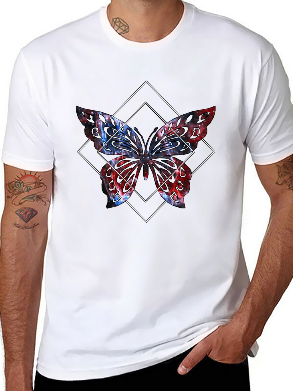 Butterfly Graphic Tee - Mens Black T-Shirt