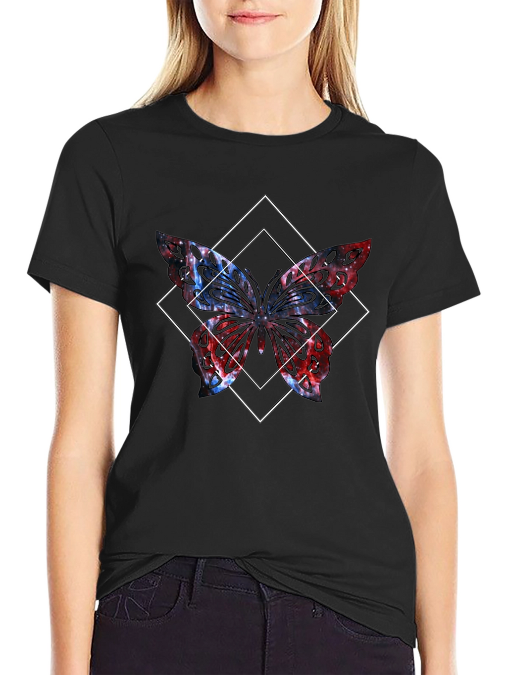 Butterfly Graphic Tee - Mens Black T-Shirt