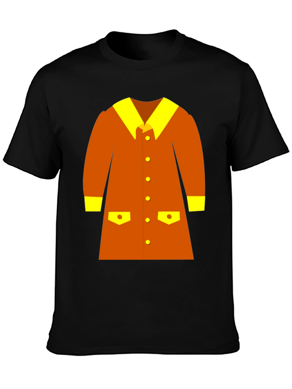 Retro Cartoon Coat Graphic Tee - Black