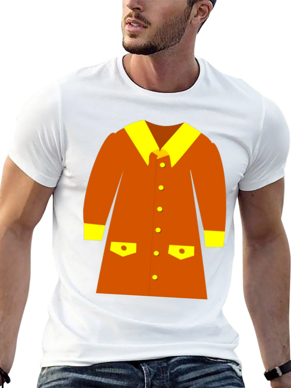 Retro Cartoon Coat Graphic Tee - Black