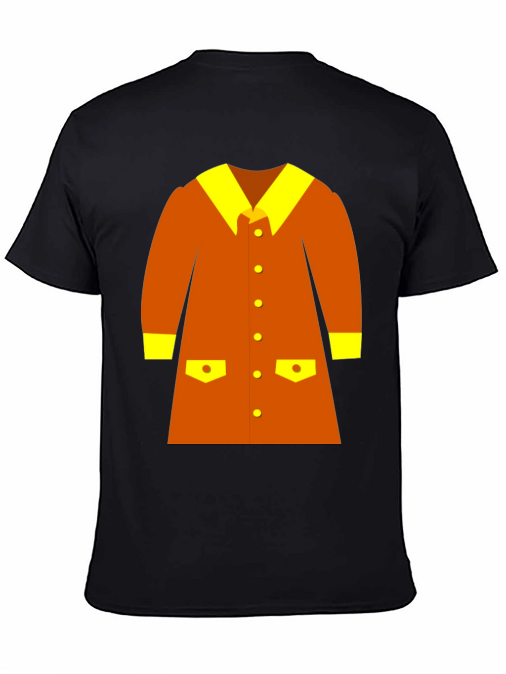 Retro Cartoon Coat Graphic Tee - Black
