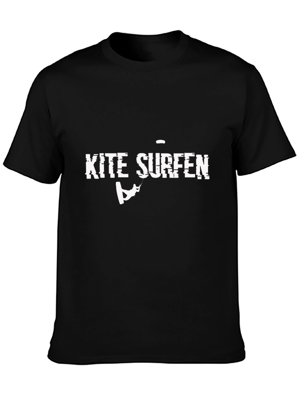 Kite Surfing Graphic Tee - Black Cotton