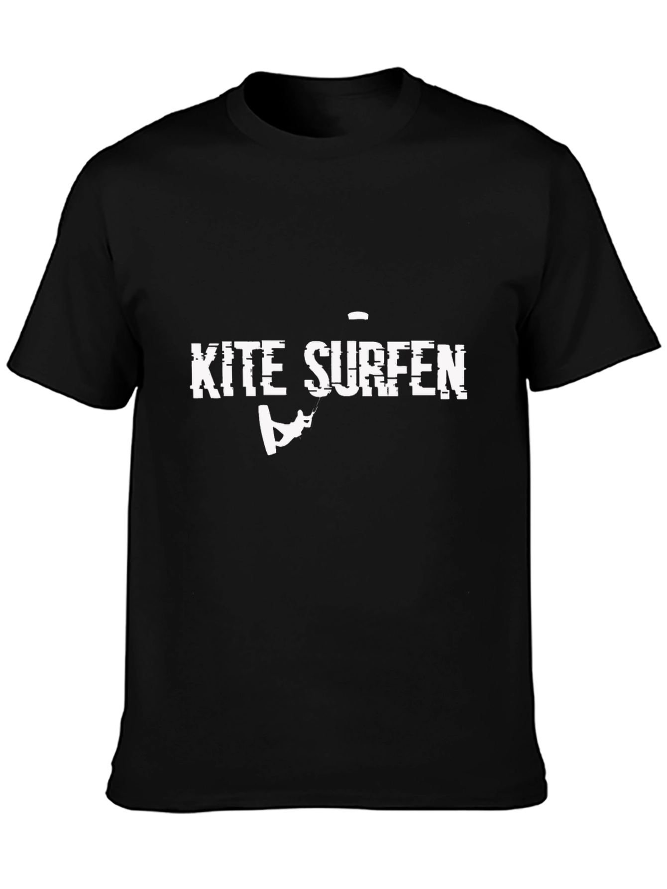 Kite Surfing Graphic Tee - Black Cotton