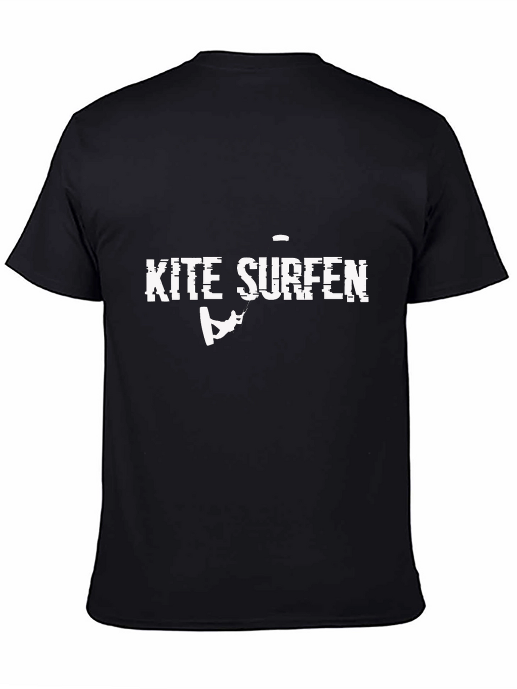 Kite Surfing Graphic Tee - Black Cotton